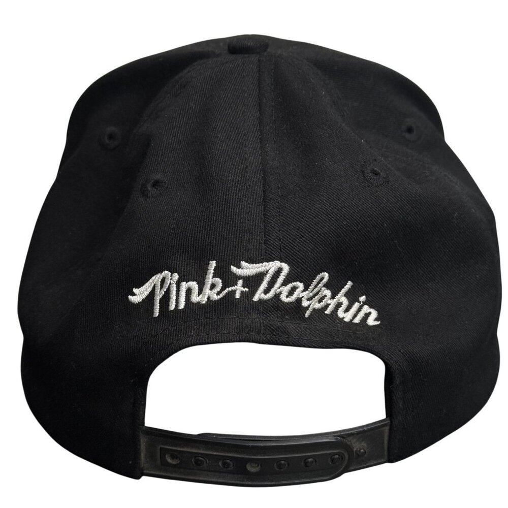 Pink Dolphin Black Snapback Hat With White "P" Embroidery - Picture 7 of 7